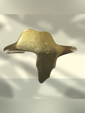 Gold Tone Abstract Shield Cuff Bracelet